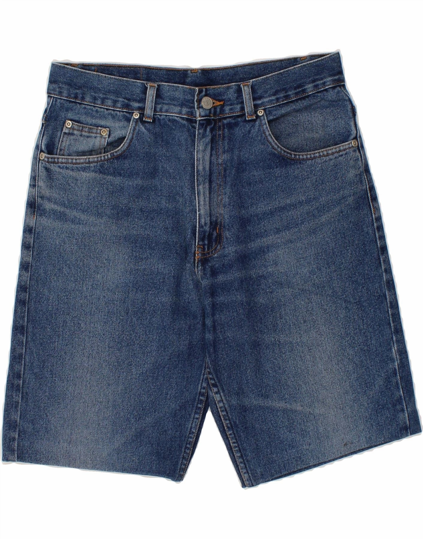 VINTAGE Mens Denim Shorts W34 Large Blue Cotton Breezy Stretch