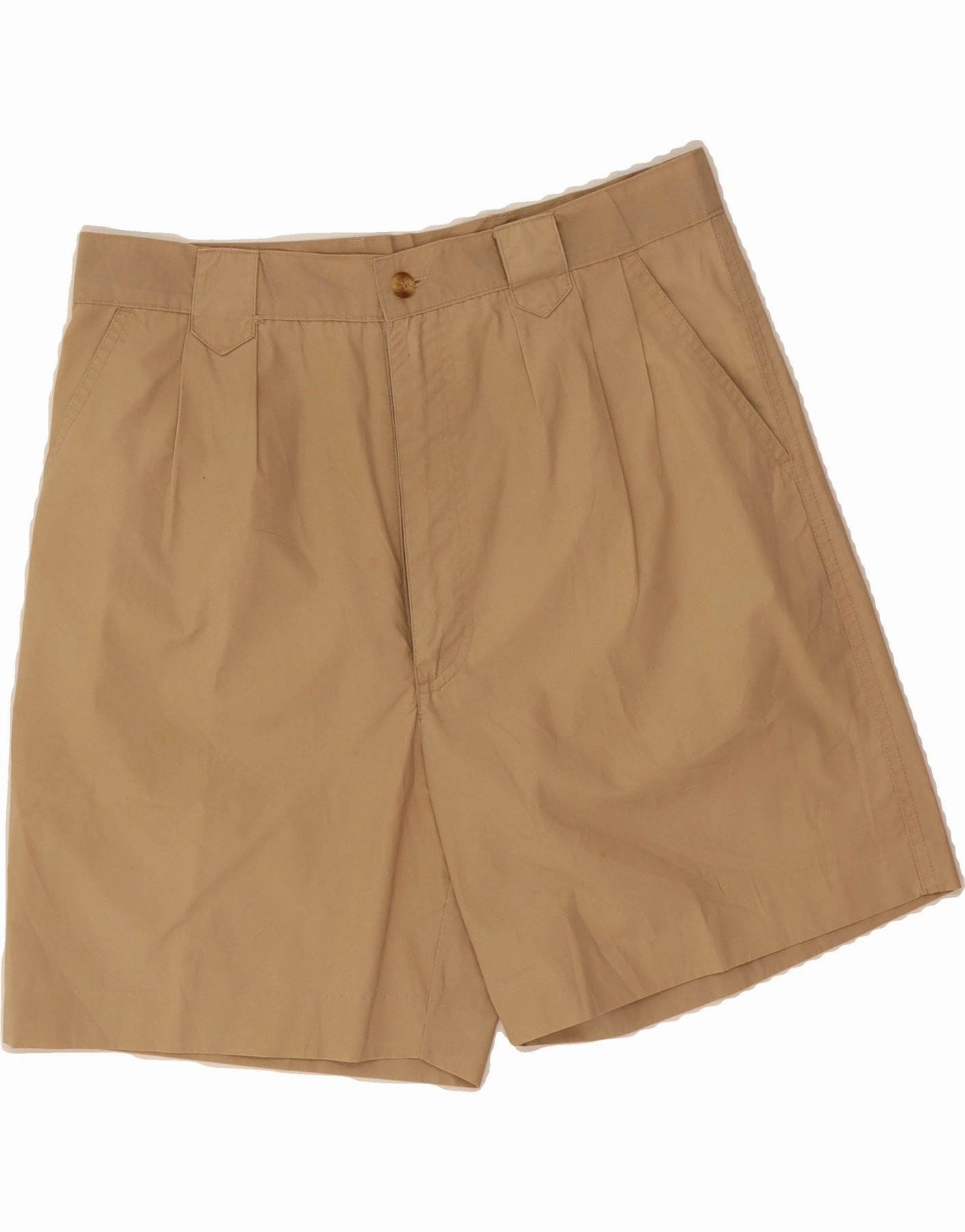 VINTAGE Mens Pegged Chino Shorts Medium W32  Brown Polyester Comfortable Movement Comfortable Style