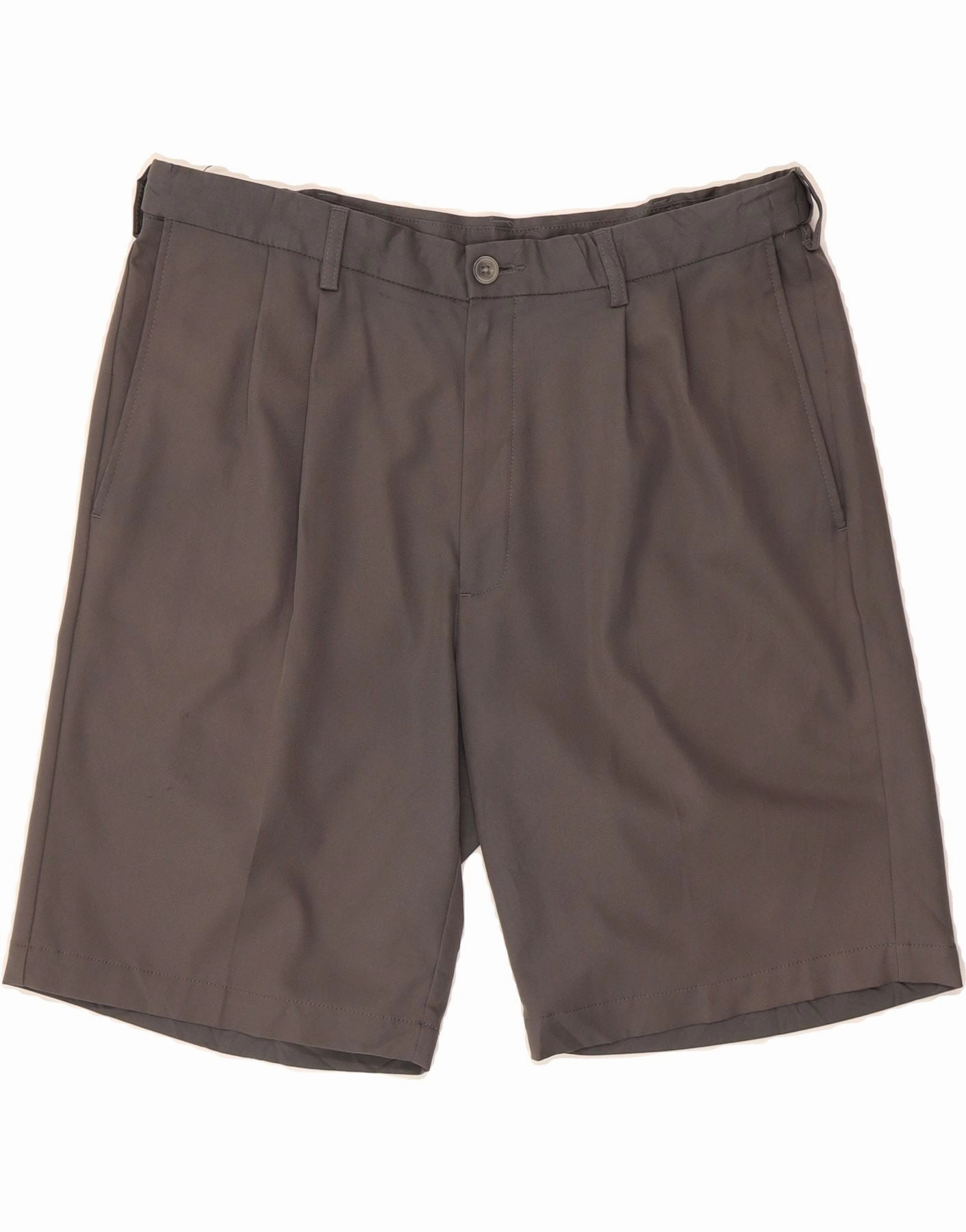 VINTAGE Mens Pegged Chino Shorts W36 Large Grey Polyester Tailored Cut Sporty Flex