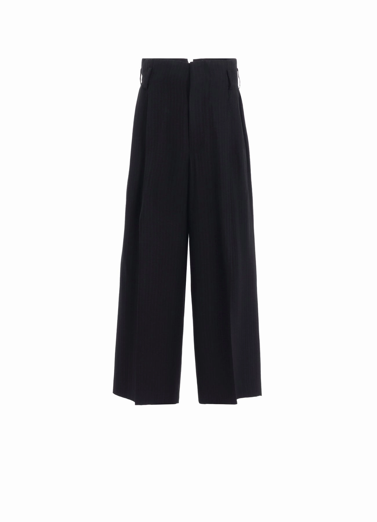 VISCOSE TWEED STRIPE DOUBLE TUCKED PANTS NonRestrictiveCut