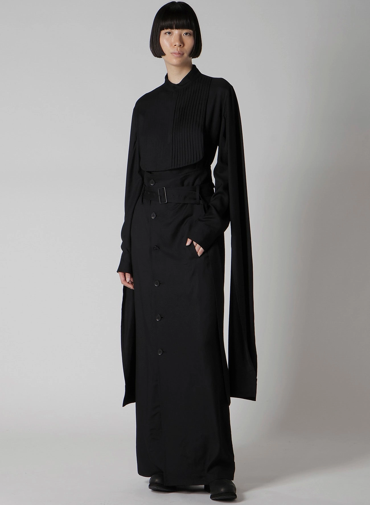 VISCOSE TWILL HIGH WAIST SKIRT Smooth Texture Stretch Support Fit