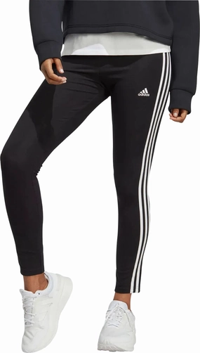 adidas Essentials 3 Stripes High Waisted Womens Long Tights - Black Beginner Level Holiday Outfit