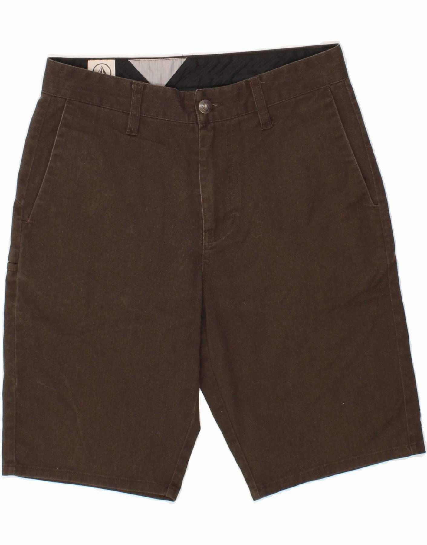 VOLCOM Mens Cargo Shorts W28 Small Brown Wrinkle-Resistant
