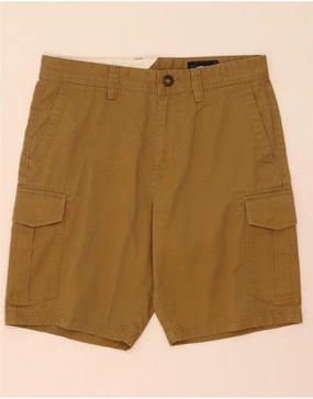 VOLCOM Mens Cargo Shorts W30 Medium  Brown Cotton Antibacterial Anti Slip Waist Grip