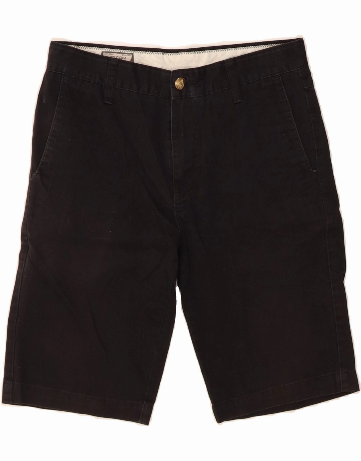 VOLCOM Mens Chino Shorts  W29 Small  Black Cotton Warm Layers Simple Fit