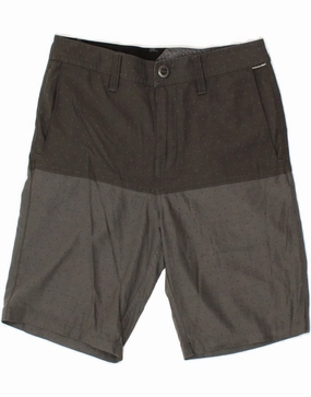 Comfortable Cut Punk style VOLCOM Mens Chino Shorts W29 Small  Grey Colourblock Cotton