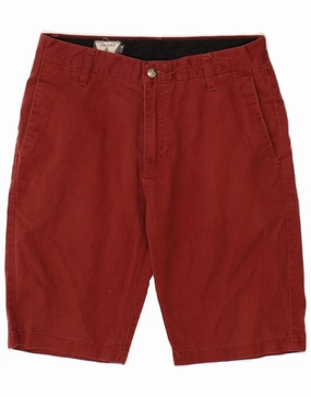 VOLCOM Mens Chino Shorts W30 Medium  Red Cotton Anti Odor Technology embroidery work