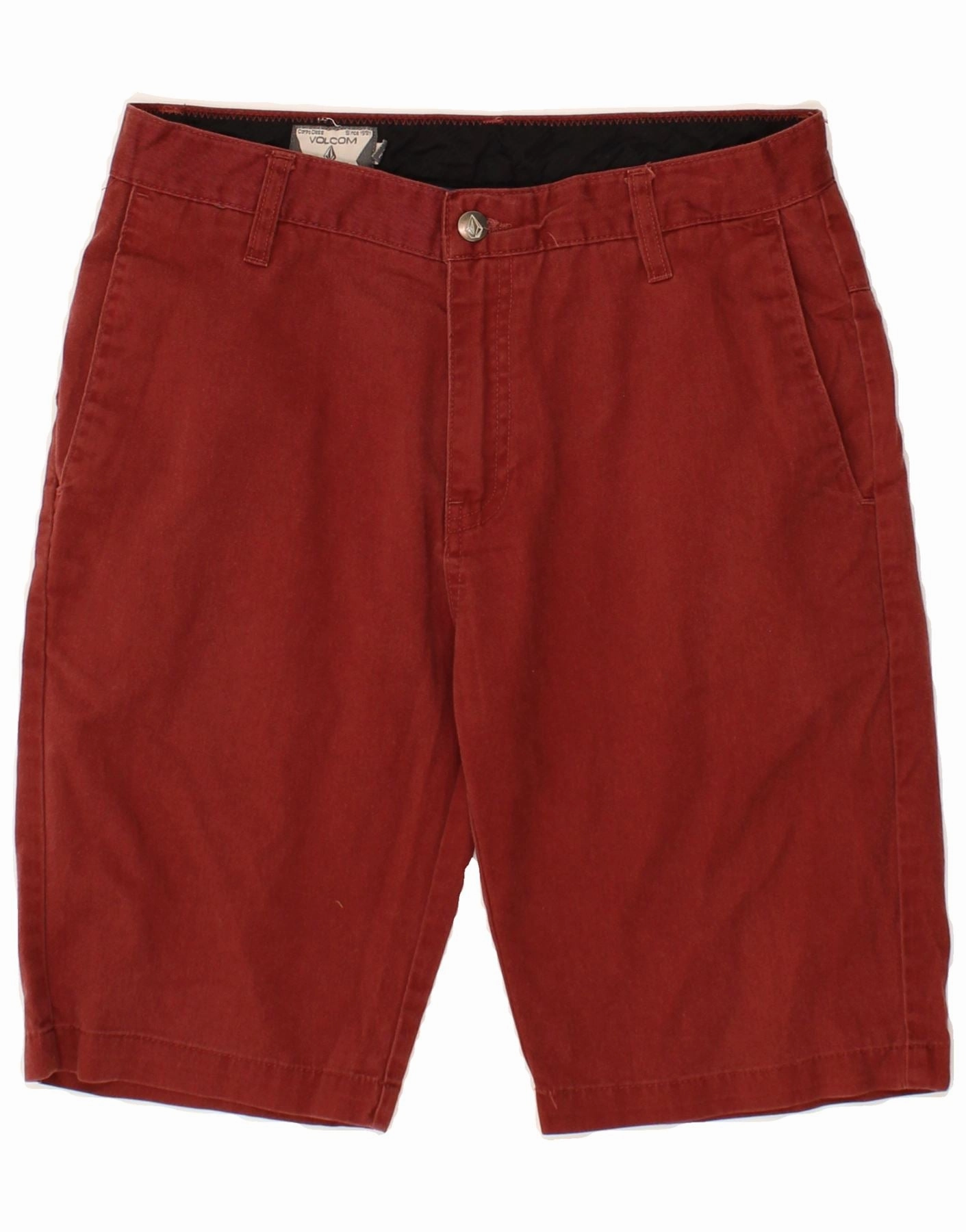 VOLCOM Mens Chino Shorts W30 Medium  Red Cotton Anti Odor Technology embroidery work