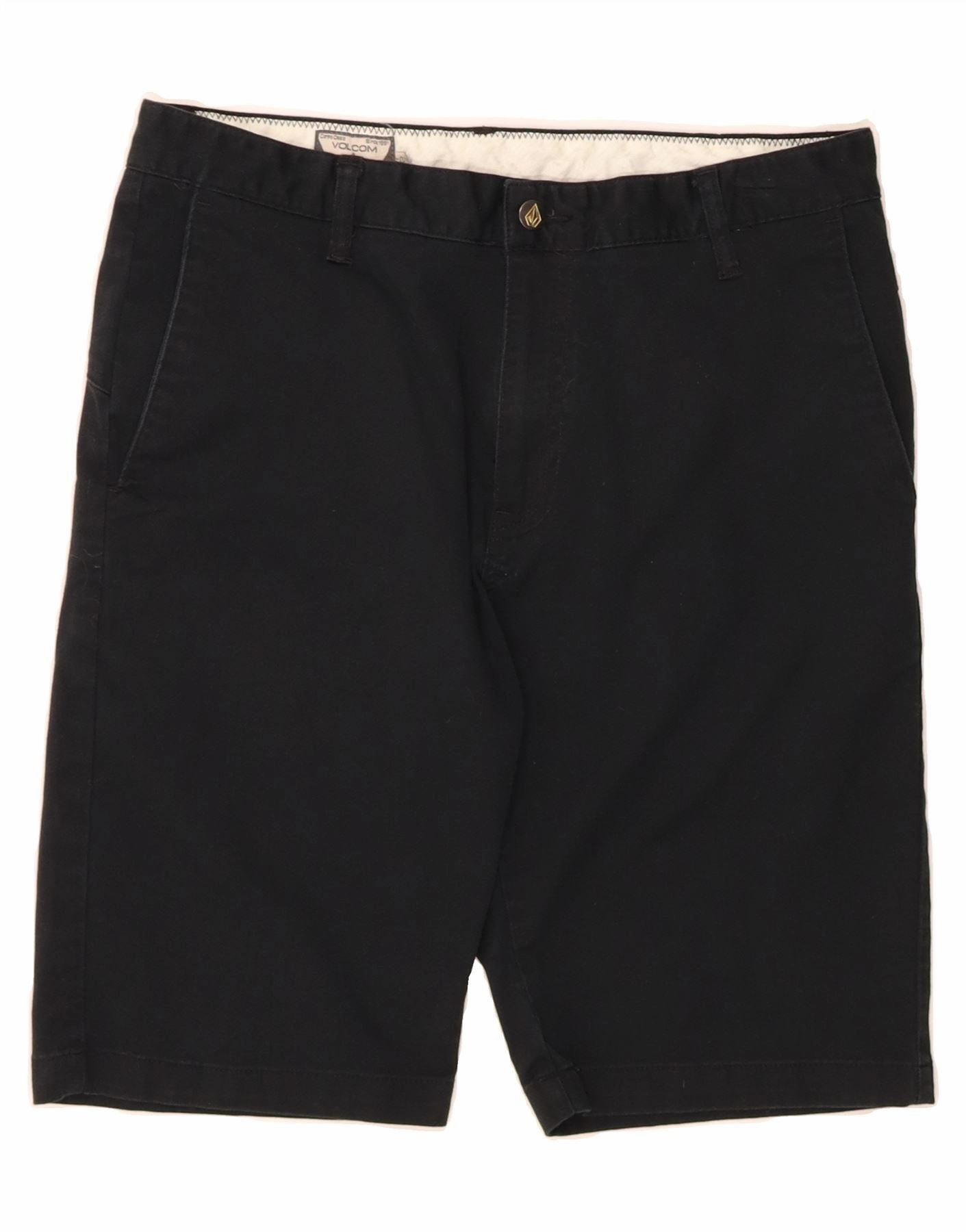 VOLCOM Mens Chino Shorts W32 Medium  Black Cotton Odor Control Treatment present for her