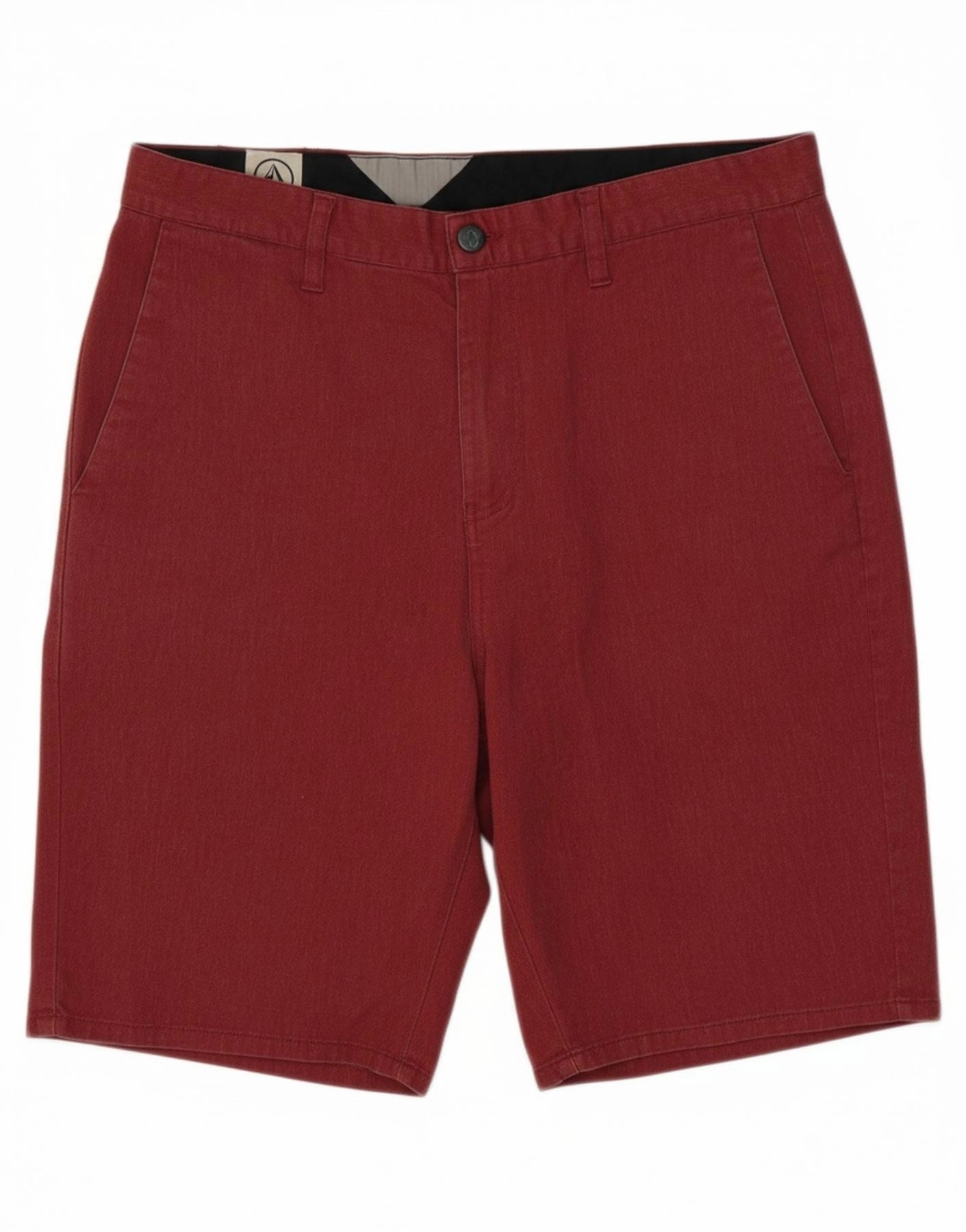 overalls VOLCOM Mens Chino Shorts W32 Medium  Maroon Polyester