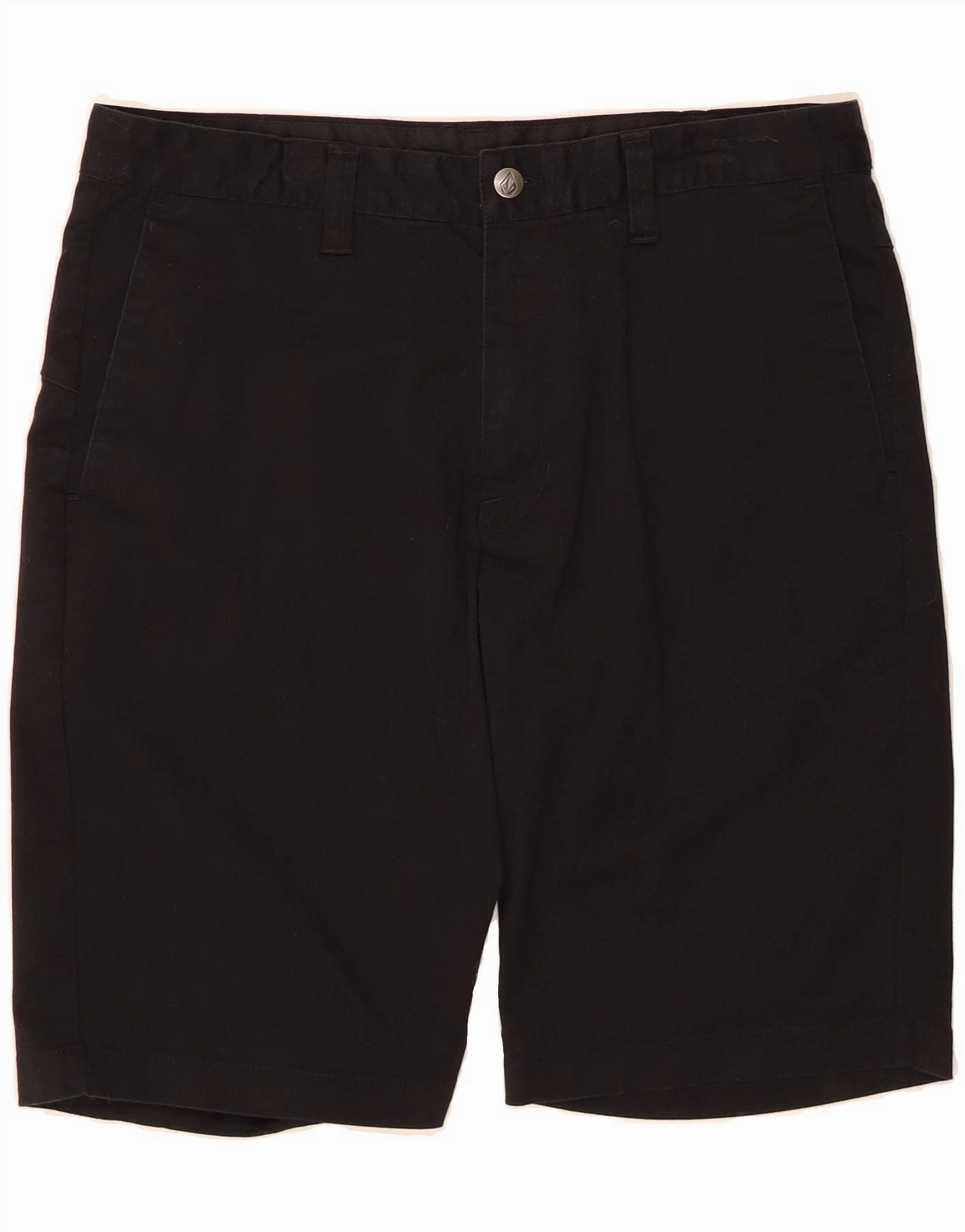 VOLCOM Mens Chino Shorts W33 Medium  Black Cotton Glide On Waist System Wrinkle Resistant Material
