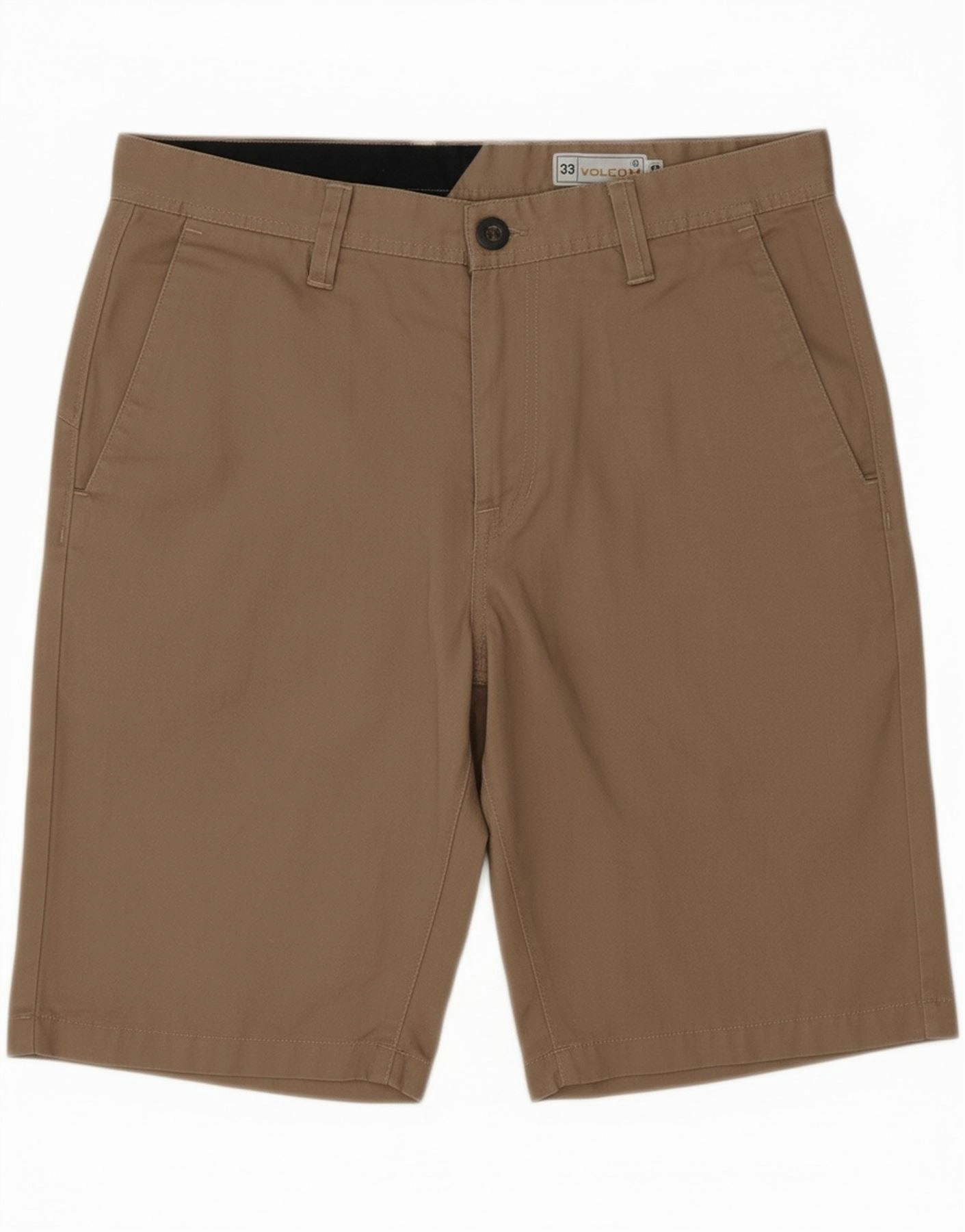 VOLCOM Mens Chino Shorts W33 Medium  Brown Cotton Active Look