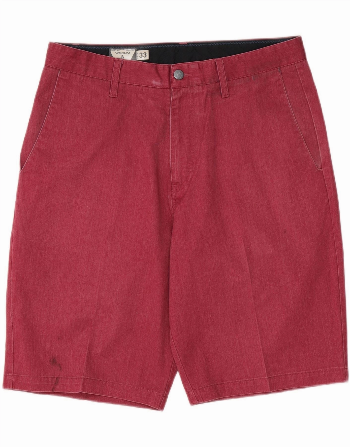 VOLCOM Mens Chino Shorts W33 Medium  Burgundy Polyester Parka