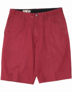 VOLCOM Mens Chino Shorts W33 Medium  Burgundy Polyester Parka