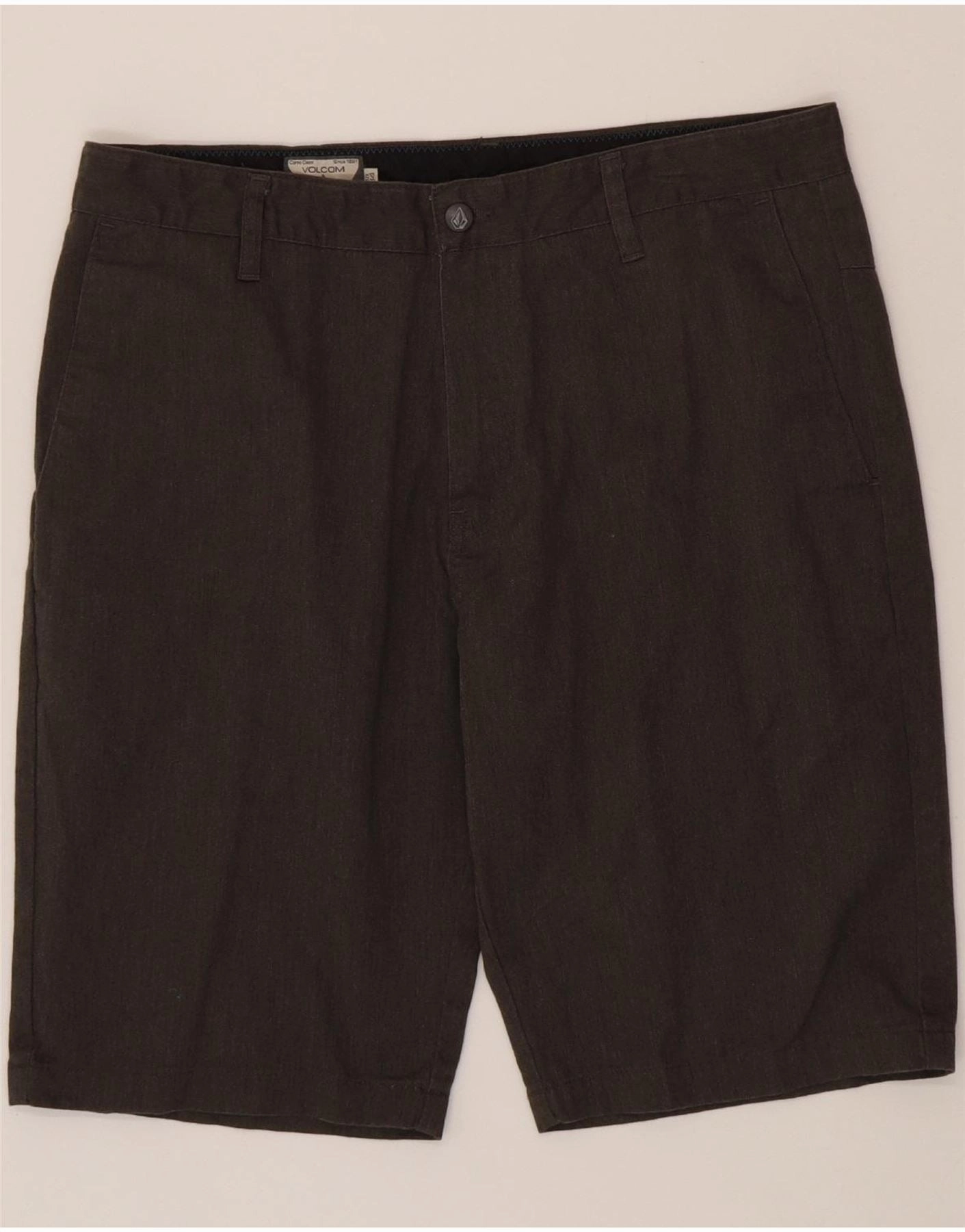 Gusseted Crotch Design VOLCOM Mens Chino Shorts W34 Large Grey Cotton