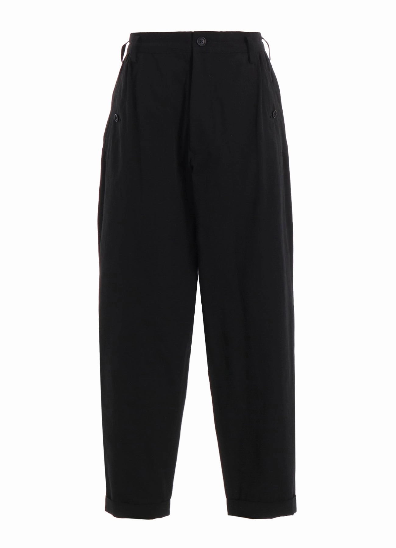 WAIST GATHERED PANTS WITH COTTON LINEN UNEVEN YARN CANVAS Urban Look