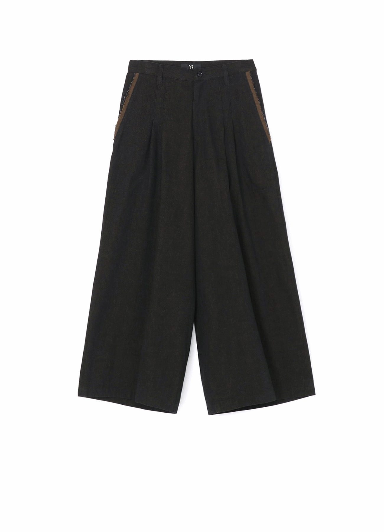 10oz DENIM DOUBLE PLEATED WIDE LEG PANTS Stylish Cut