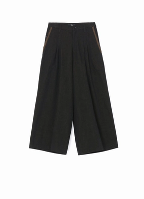 10oz DENIM DOUBLE PLEATED WIDE LEG PANTS Stylish Cut