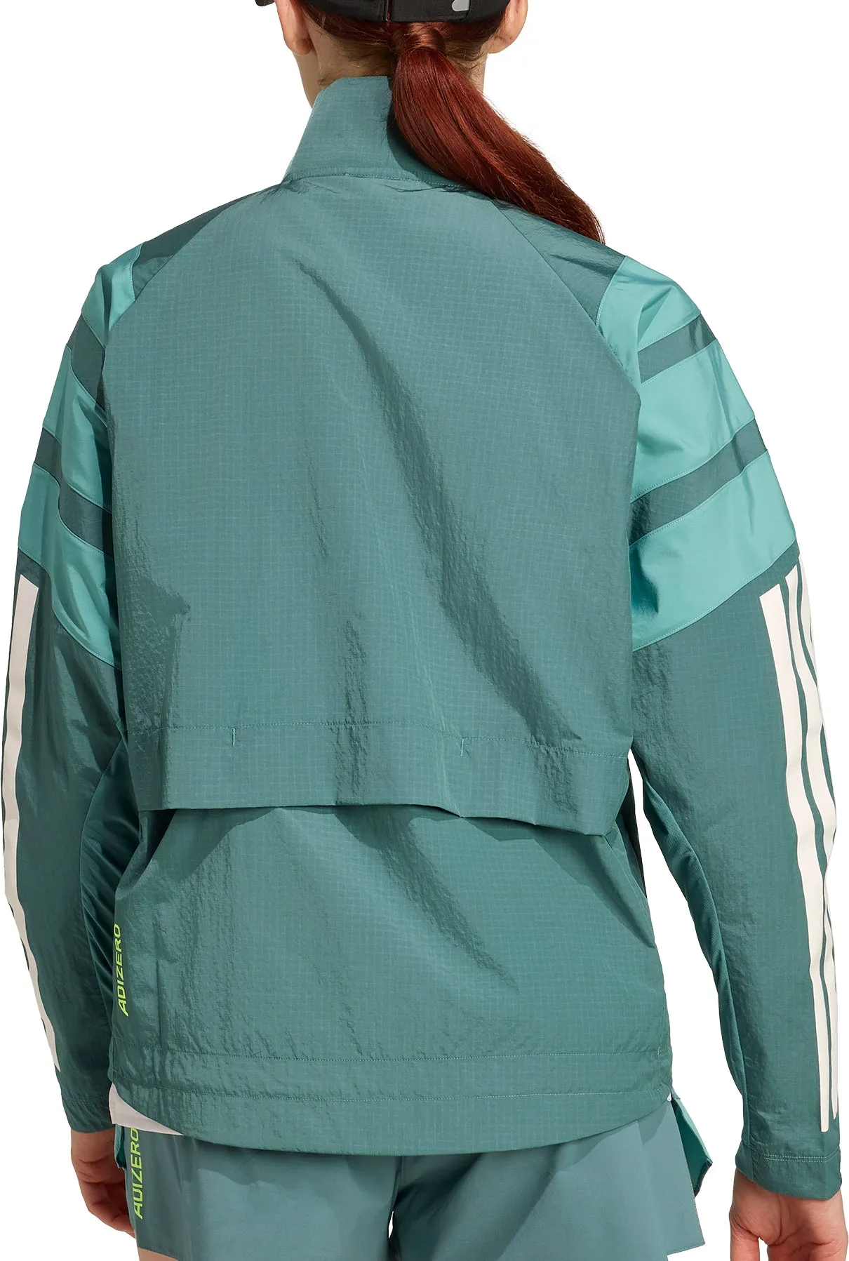 teens' adidas Adizero Archive Womens Running Jacket - Green