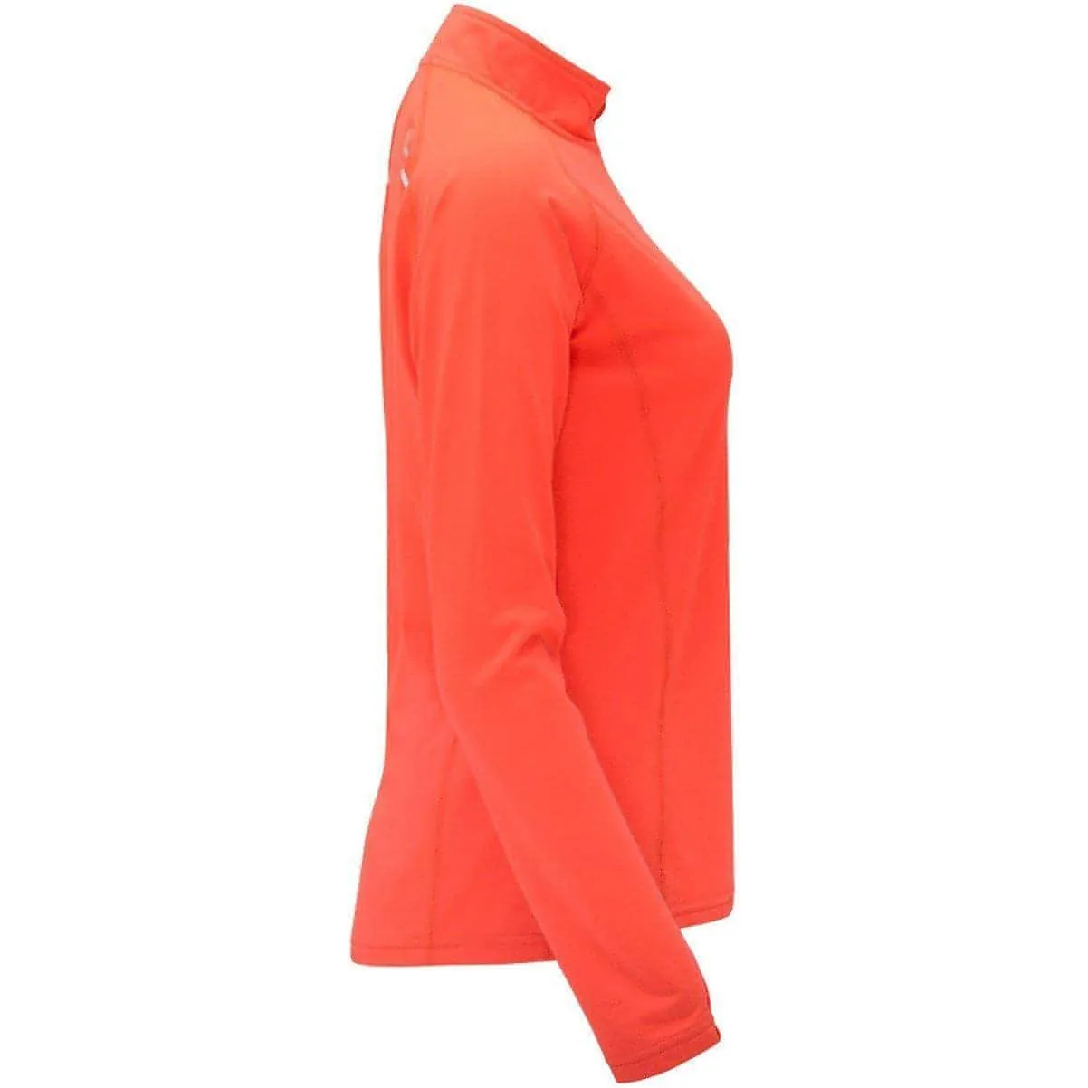 More Mile Vivid Half Zip Long Sleeve Womens Running Top - Orange Breathable Mesh Panels