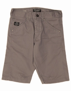 JACK & JONES Mens Core Casual Shorts Medium W32 Grey Cotton Breezy Vibe Slim Fit Wear