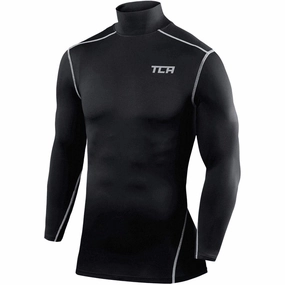 Handmade TCA Pro Performance Long Sleeve Mock Junior Compression Top - Black