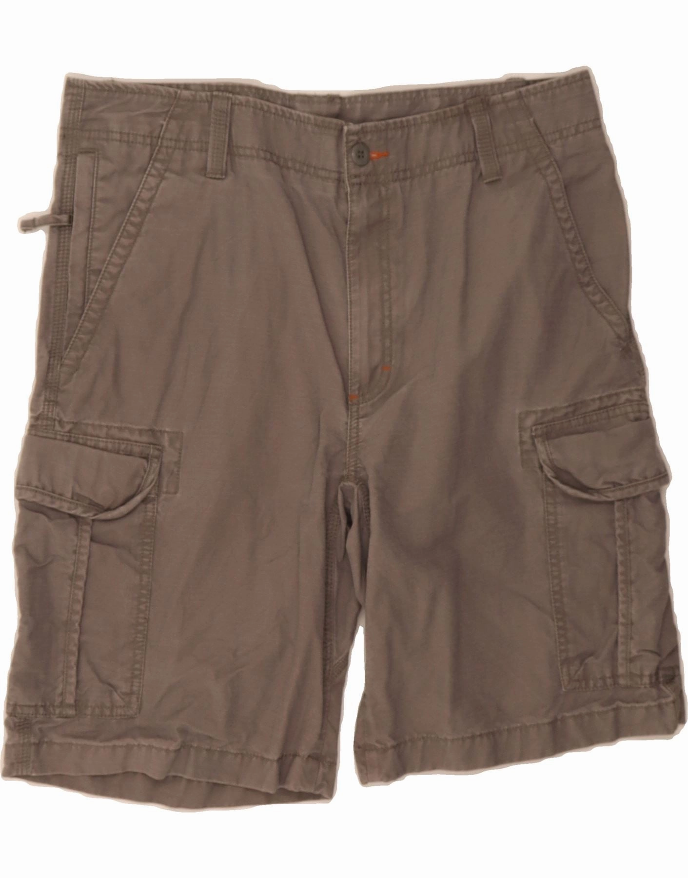 L.L.BEAN Mens Natural Fit Cargo Shorts W34 Large  Grey Cotton jumpsuit Comfy Wear