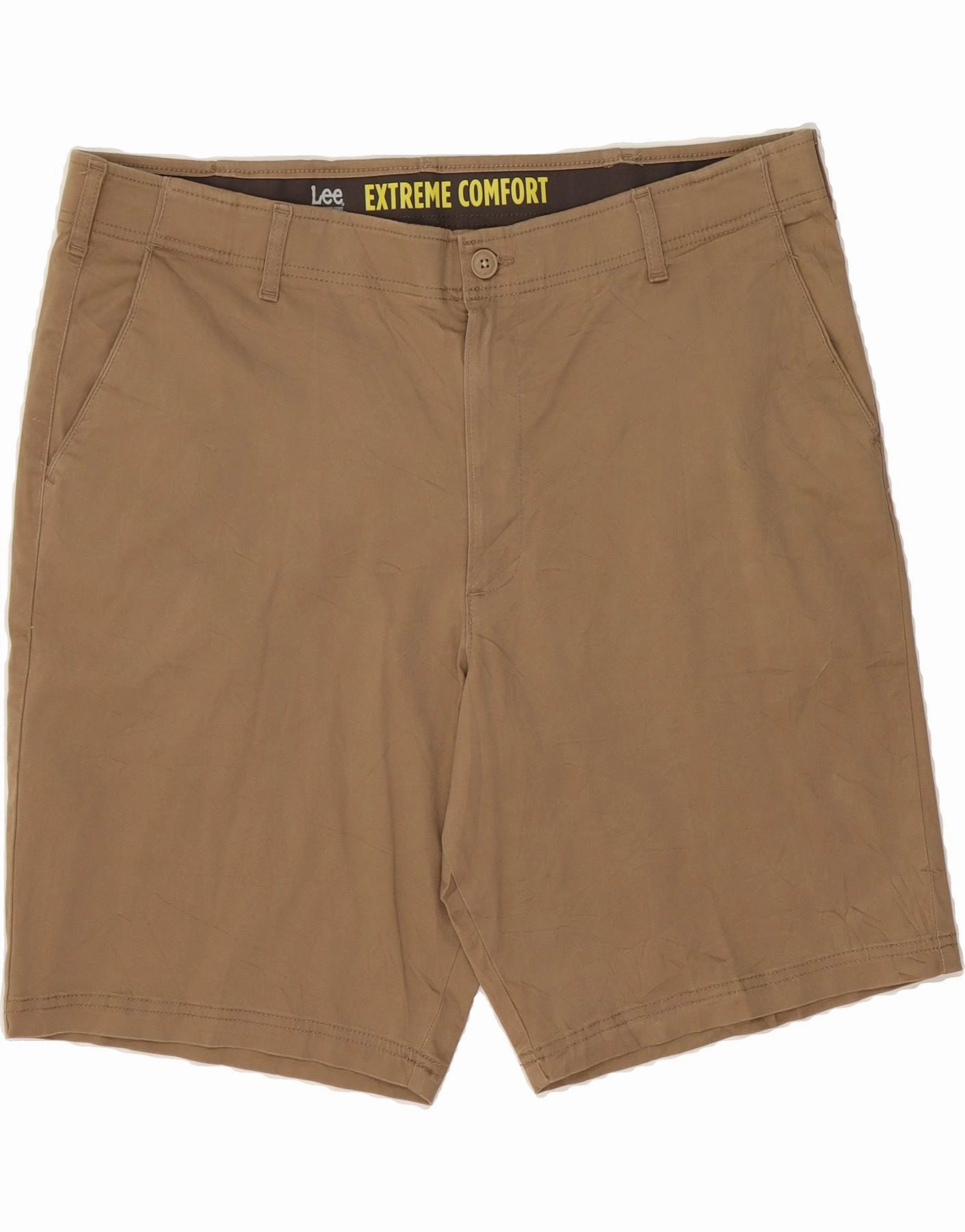LEE Mens Extreme Comfort Chino Shorts W42 2XL Brown Cotton Effortless Movement fall shorts