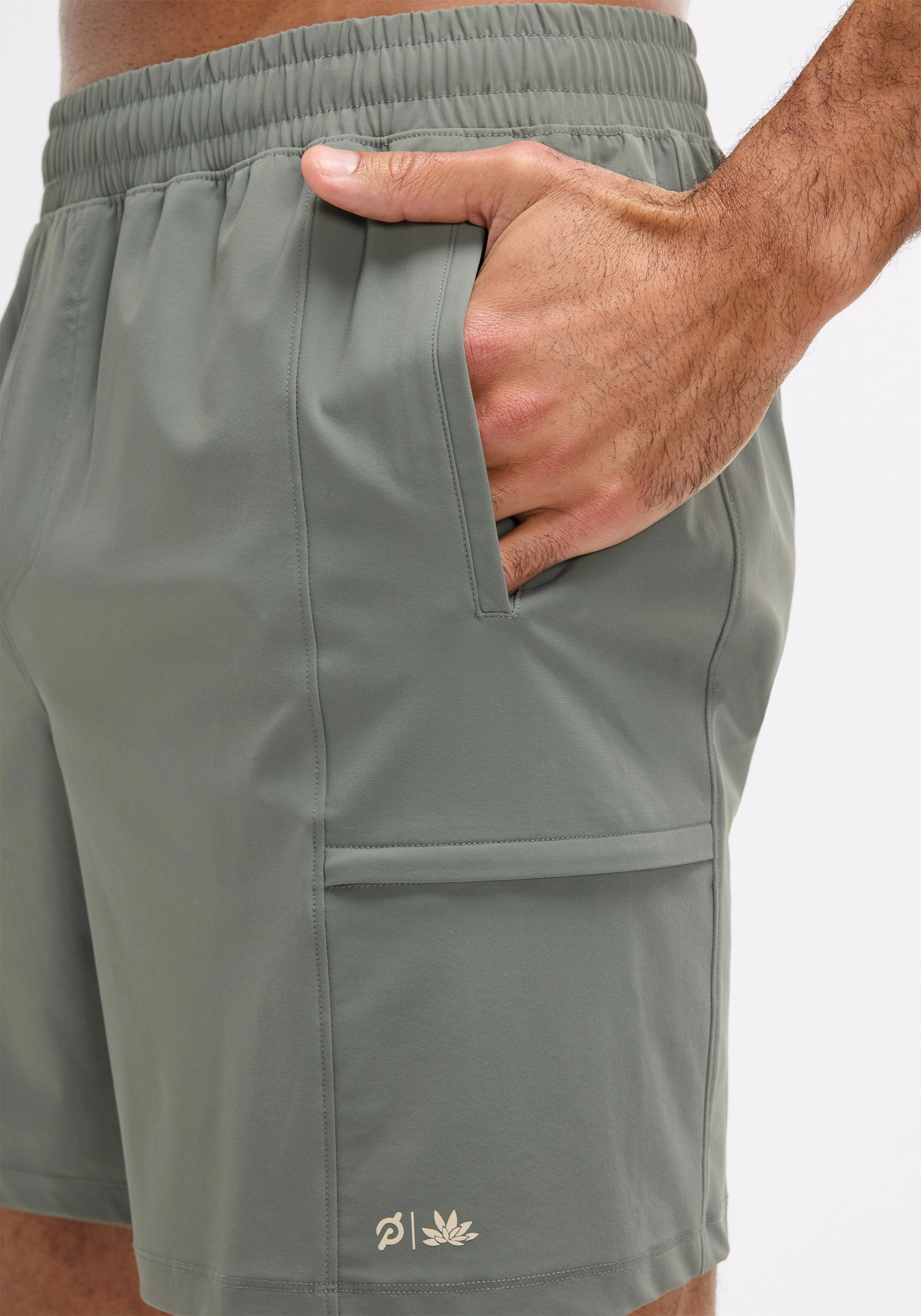 Breathable Mesh Panels Warp Knit Cargo Short