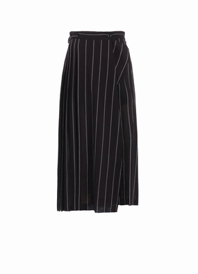 BreathableLining SecureZipperClosures WASHER STRIPE PLEATED WRAP SKIRT