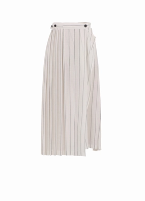 Performance Design Fit Comfy Essentials Wear WASHER STRIPE PLEATED WRAP SKIRT