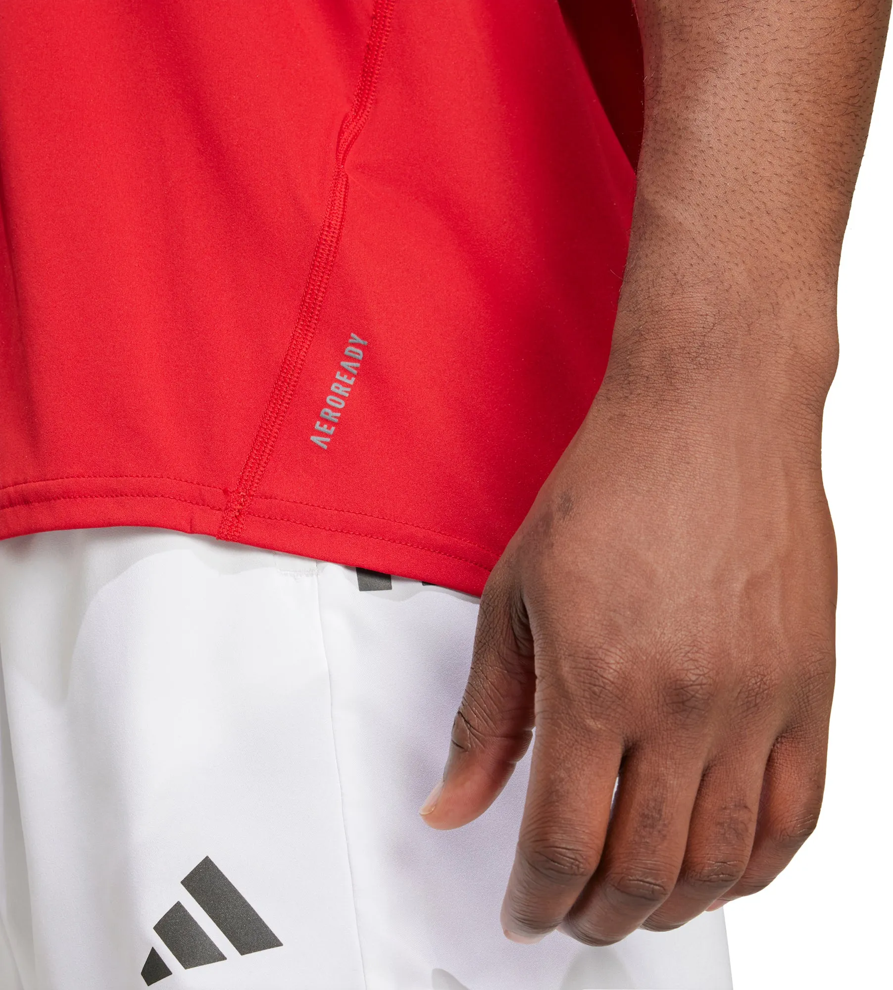 Lightweight Design Grip Waistband adidas Adizero Essentials Mens Running Vest - Red