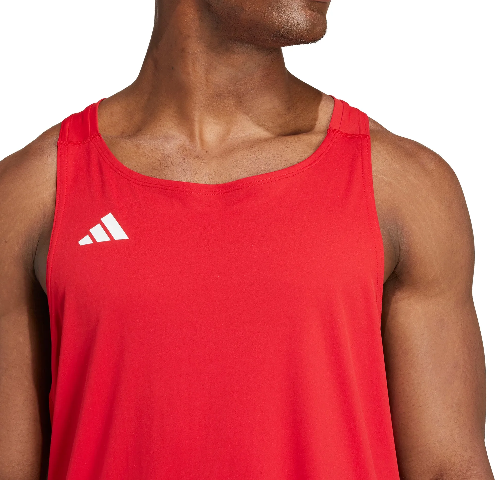 adidas Adizero Essentials Mens Running Vest - Red Travel Lightness Coastal - defense - capable