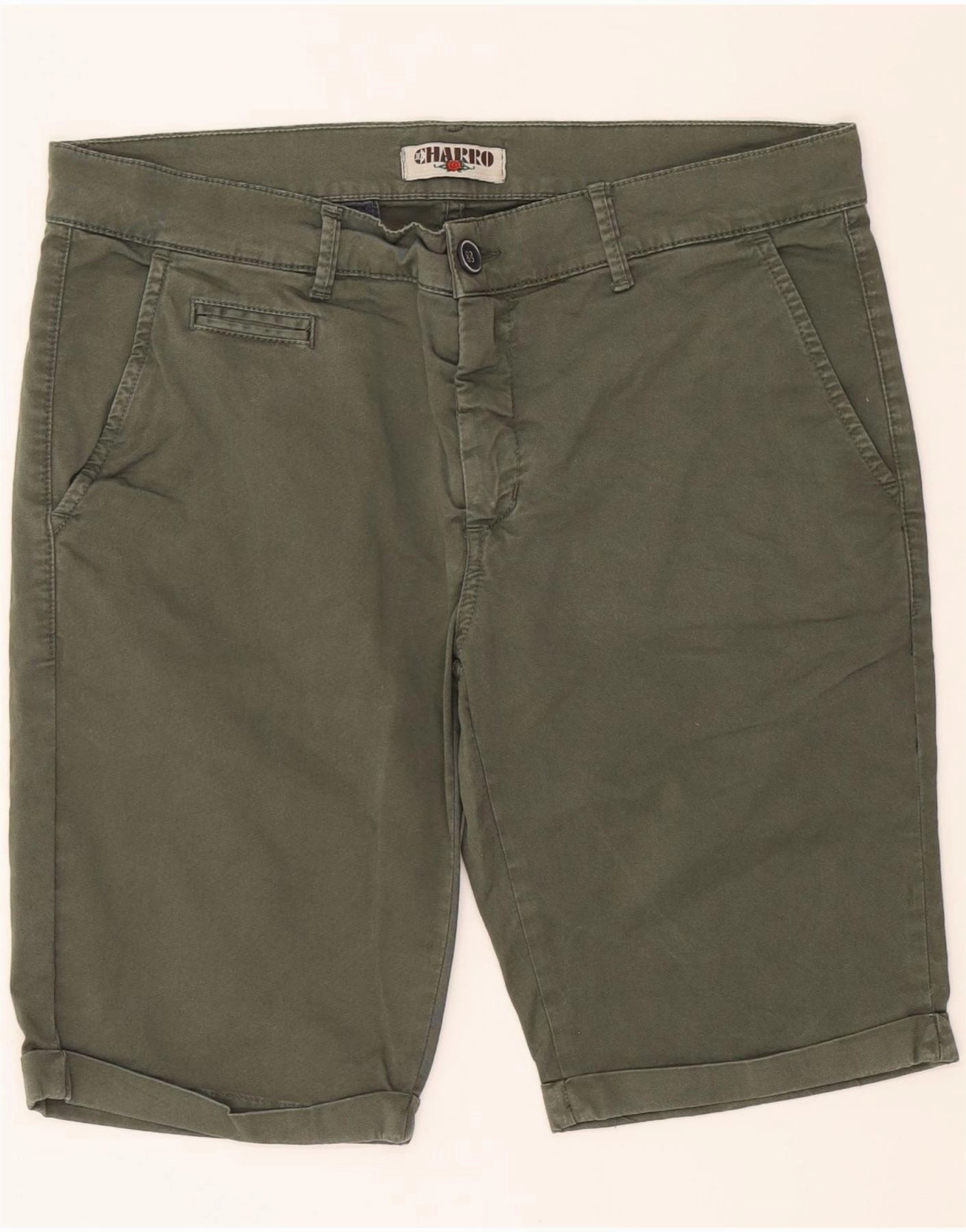 Yoga wear Ergonomic Contour Shape CHARRO Mens Chino Shorts IT 48 Medium W34  Green Cotton