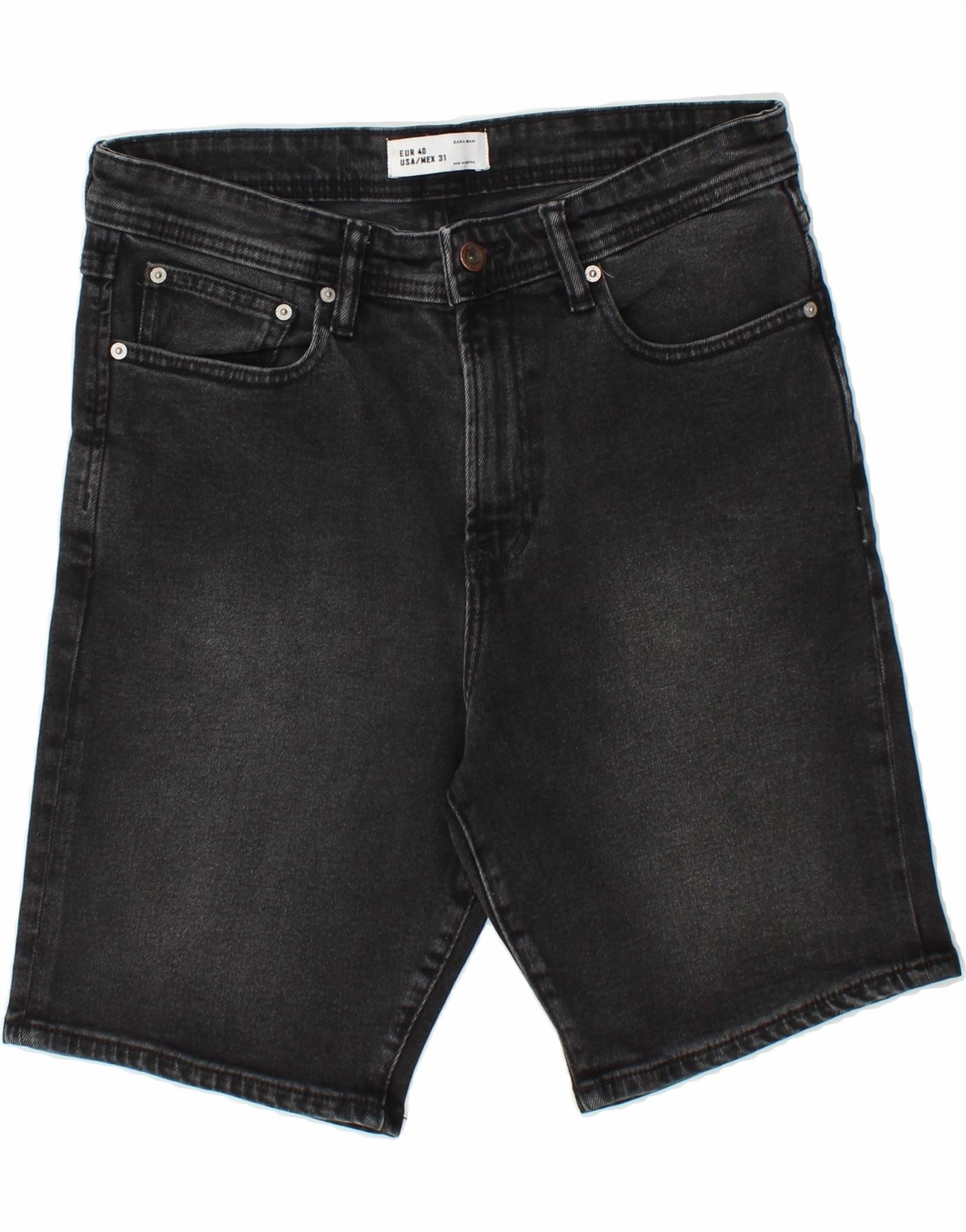 Casual Movement Breathable Motion ZARA Mens Denim Shorts EU 40 Medium W31 Black
