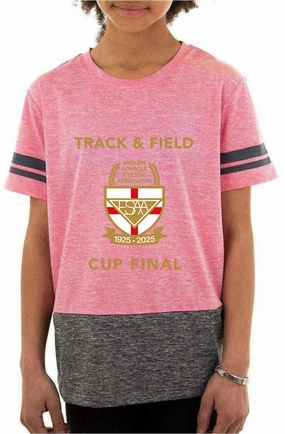 Wide Neck Opening Urban Fashion More Mile Marl ESAA Cup Final Short Sleeve Running Top - Pink