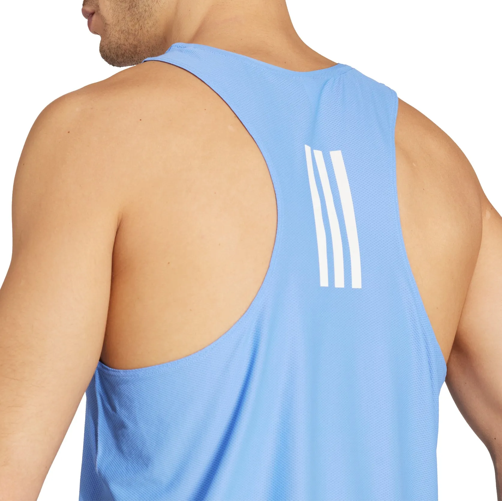 adidas Own The Run Mens Running Vest - Blue Outdoor Leisure crew neck