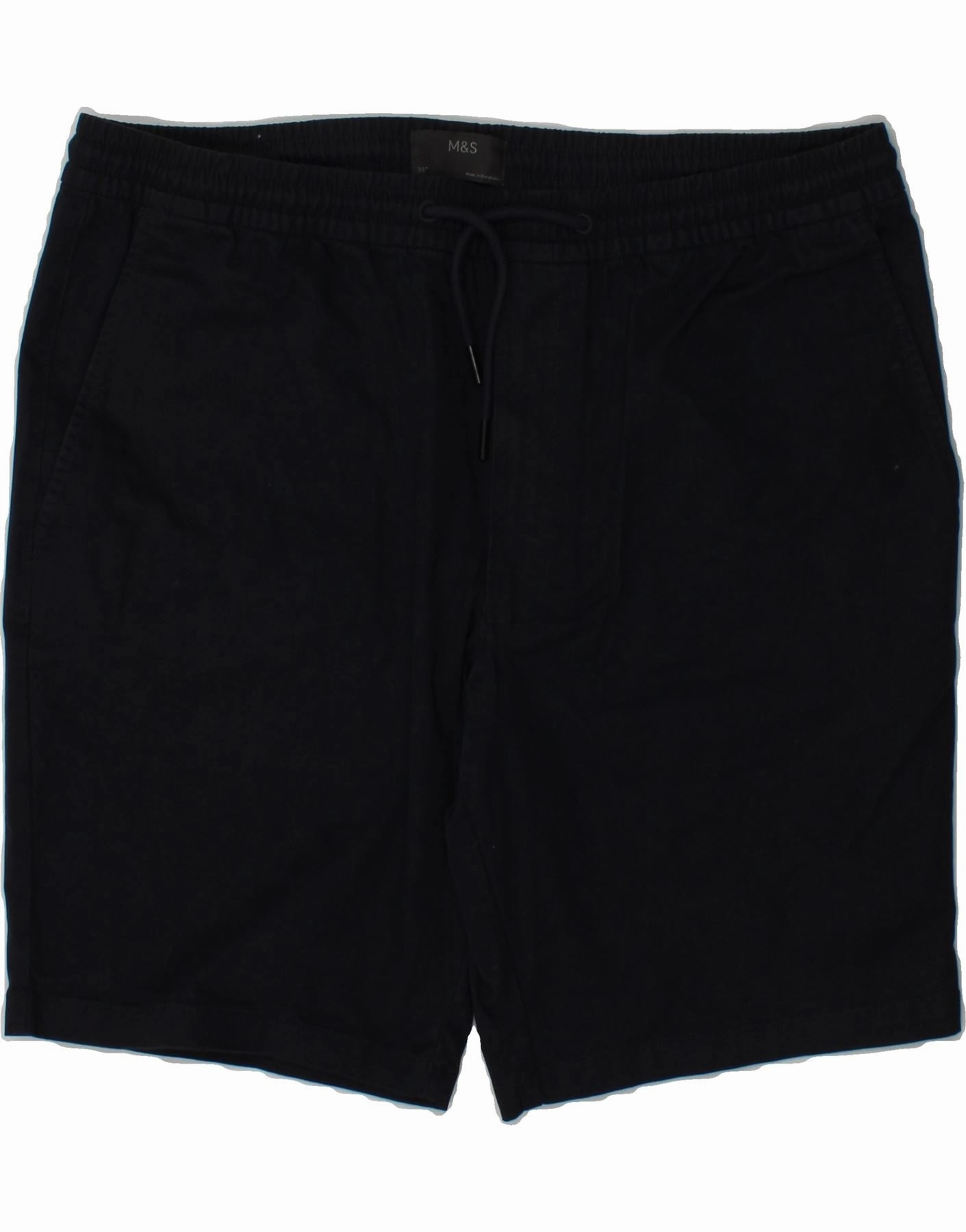 MARKS & SPENCER Mens Casual Shorts W38 XL Navy Blue Cotton formal alternative
