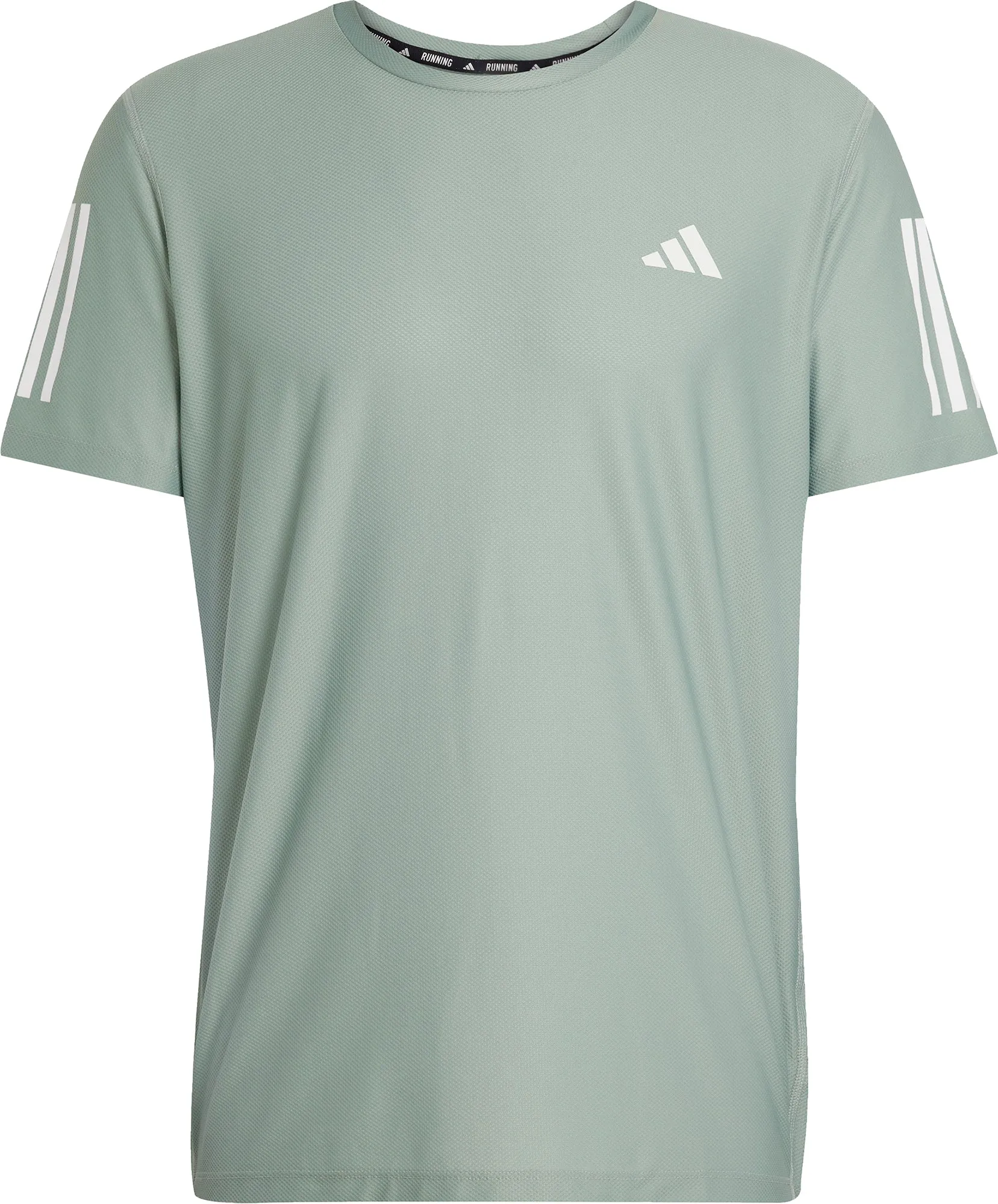 Plus size confidence Weekend Comfort Style adidas Own The Run Short Sleeve Mens Running Top - Green