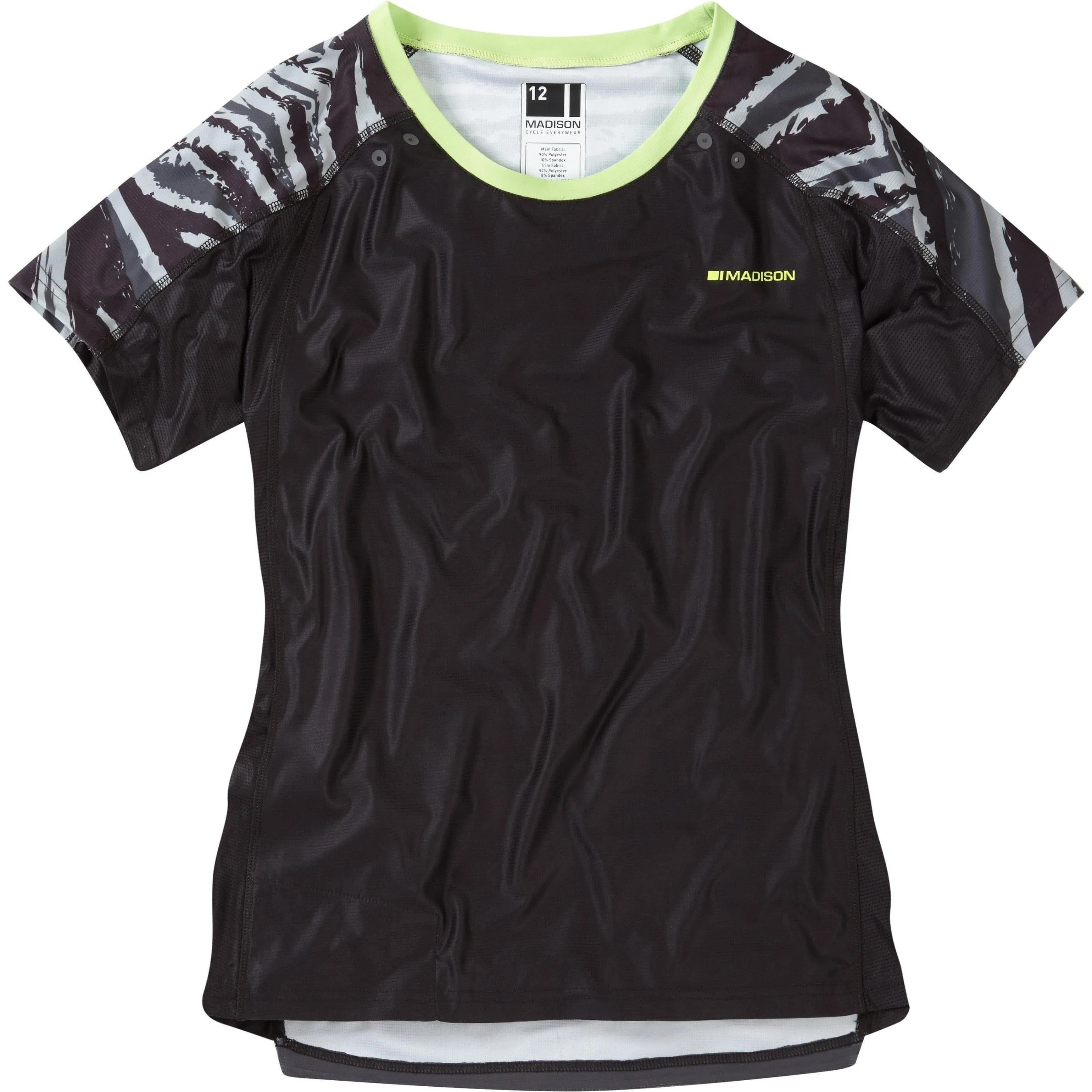 Madison Flux Enduro Short Sleeve Womens Cycling Jersey - Black Anti Bacterial Treatment