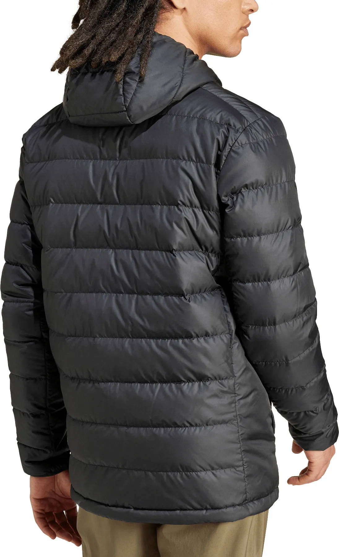 Ergonomic Shoulder Panels Ergonomic Fit adidas Terrex Multi Light Hooded Mens Down Jacket - Black