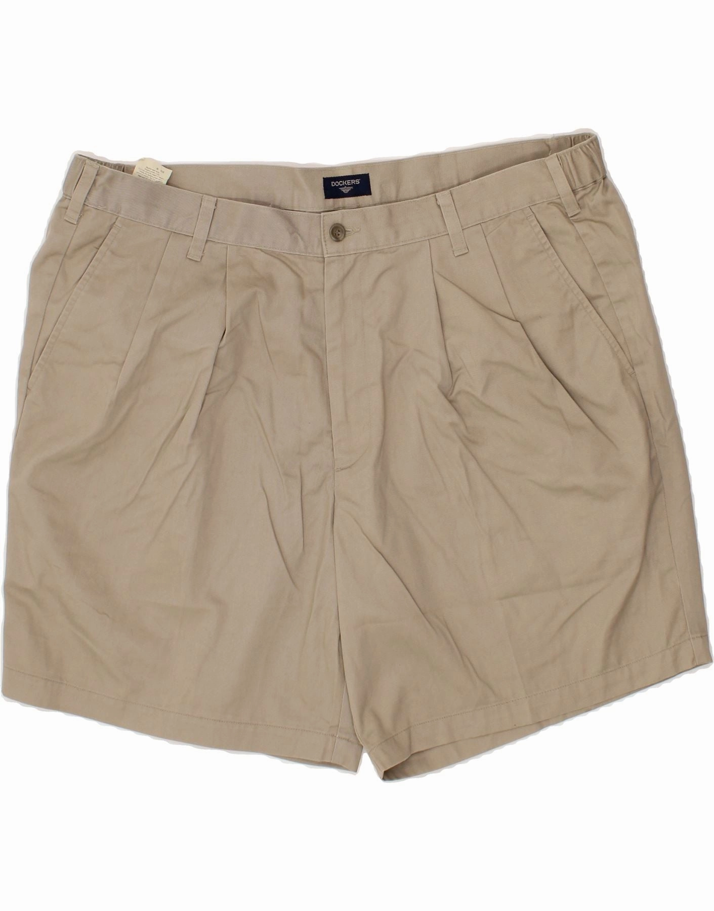 DOCKERS Mens Pegged Chino Shorts W42 2XL Beige Cotton quick-drying