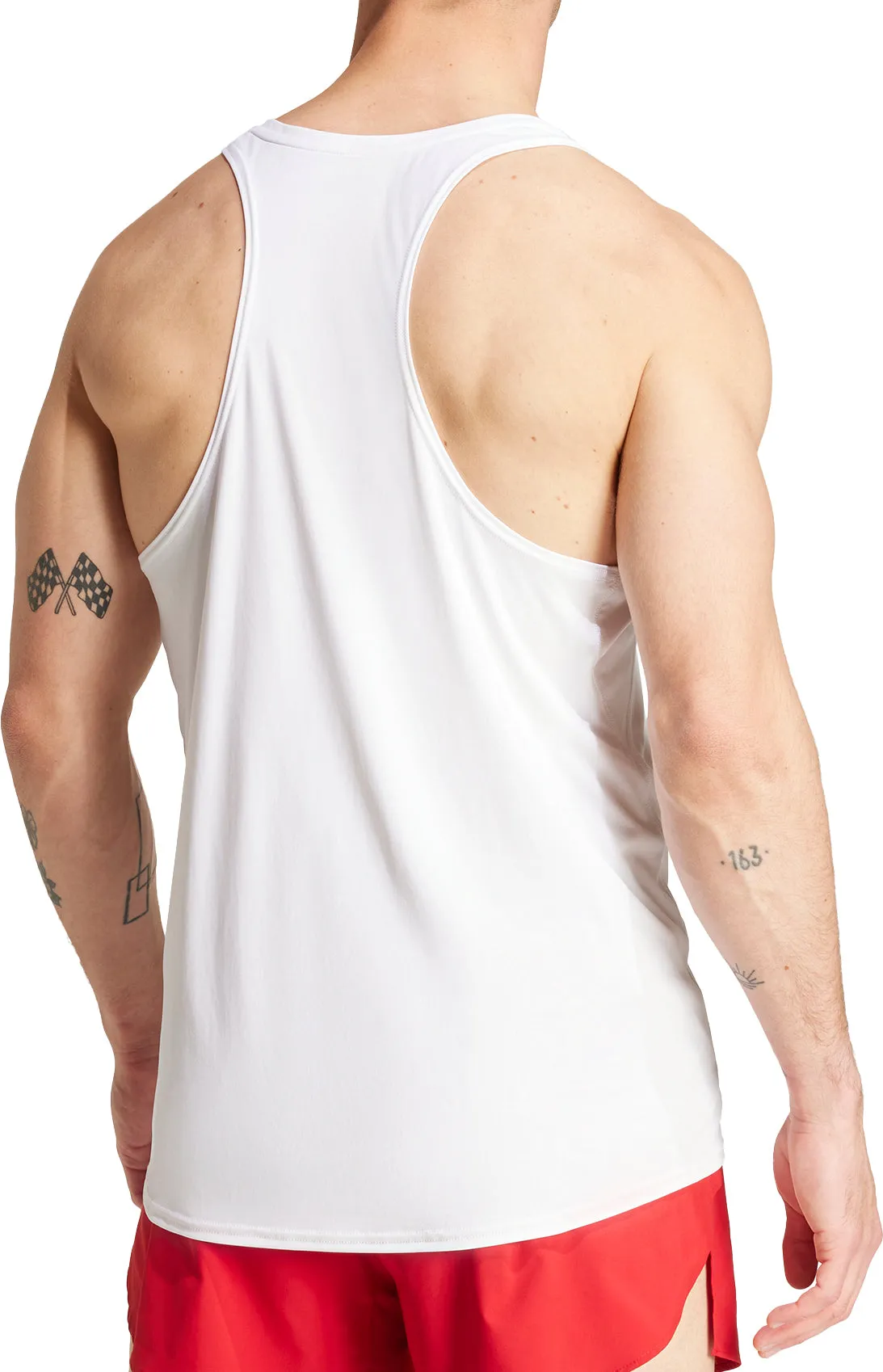 adidas Adizero Essentials Mens Running Vest - White anti - leak