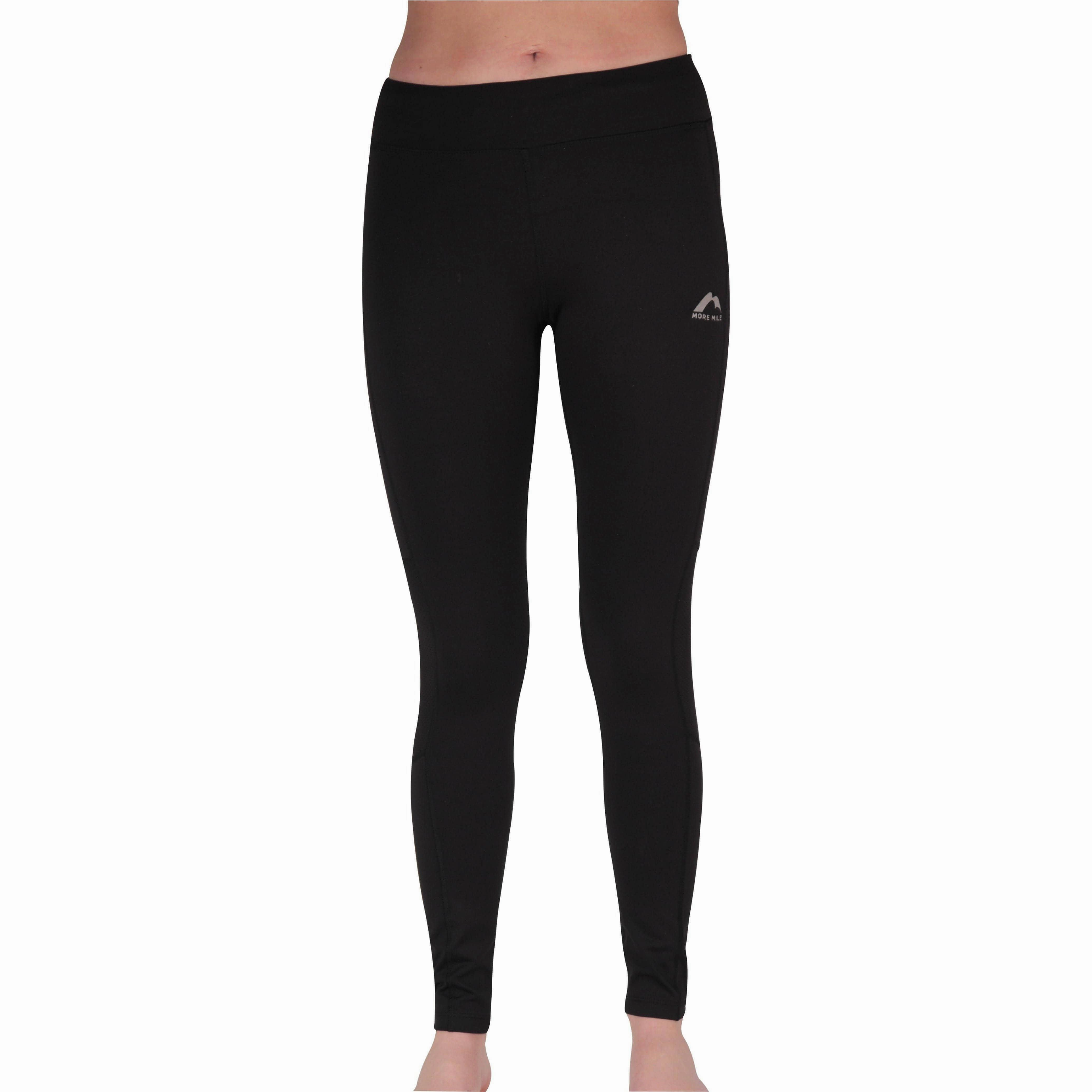 Simple Line Active Comfort Wear More Mile Excel Womens Long Running Tights - Black