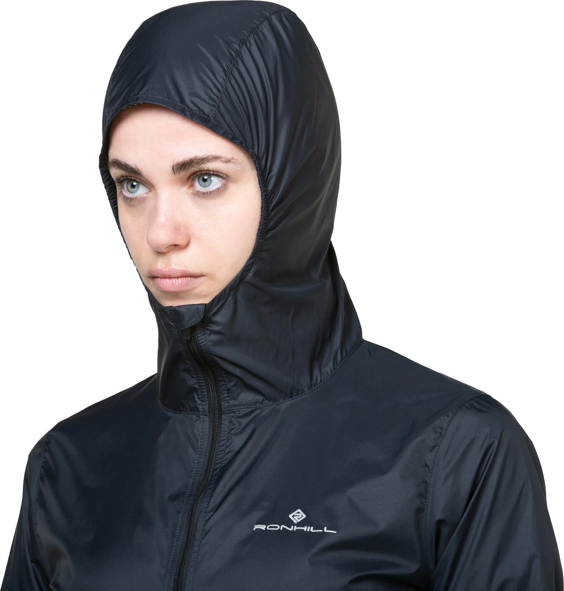 Ronhill Tech All Terrain Womens Running Jacket - Black suitable for sports competitions Zippered Pockets