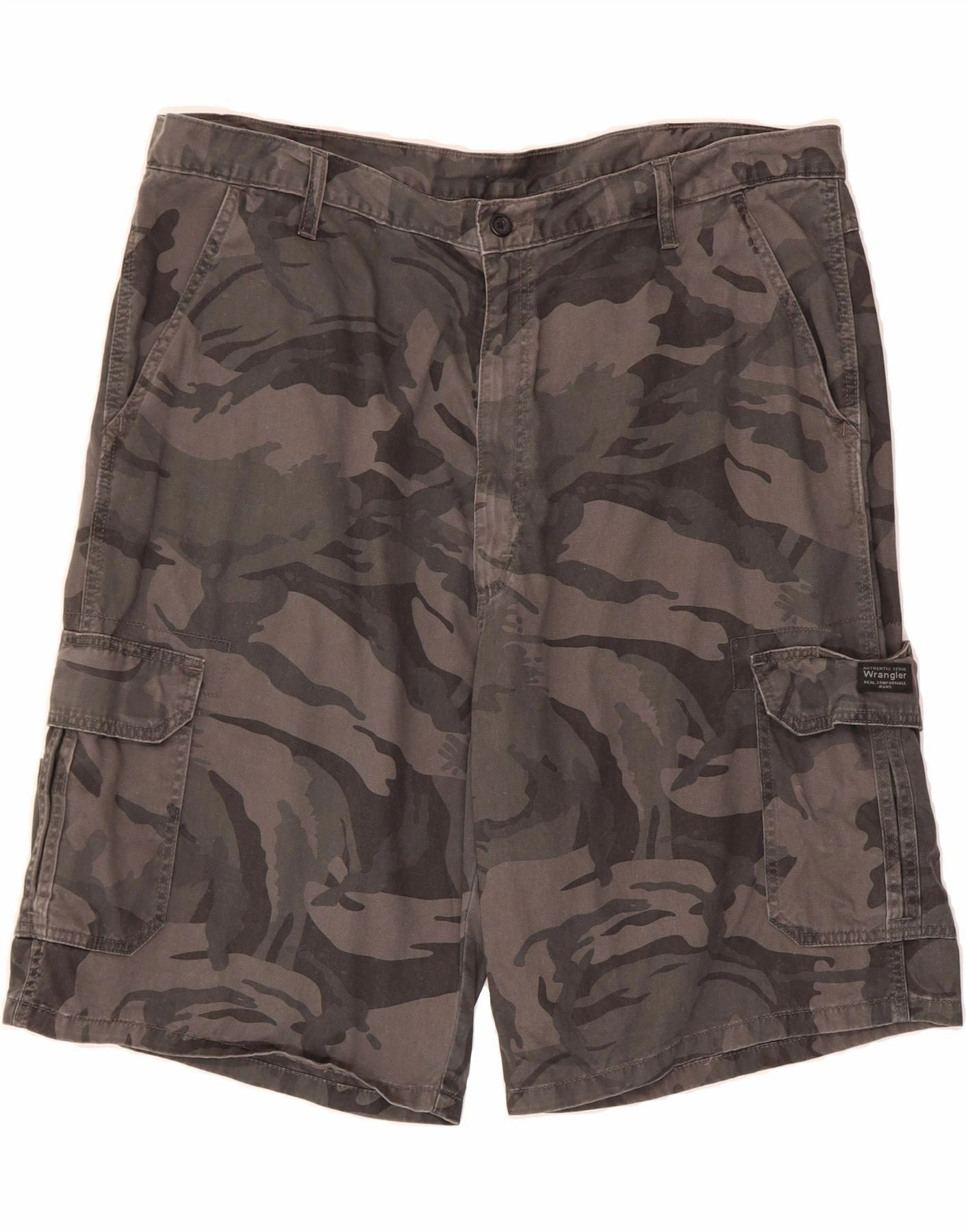 maternity option WRANGLER Mens Cargo Shorts W42 2XL Grey Camouflage Cotton
