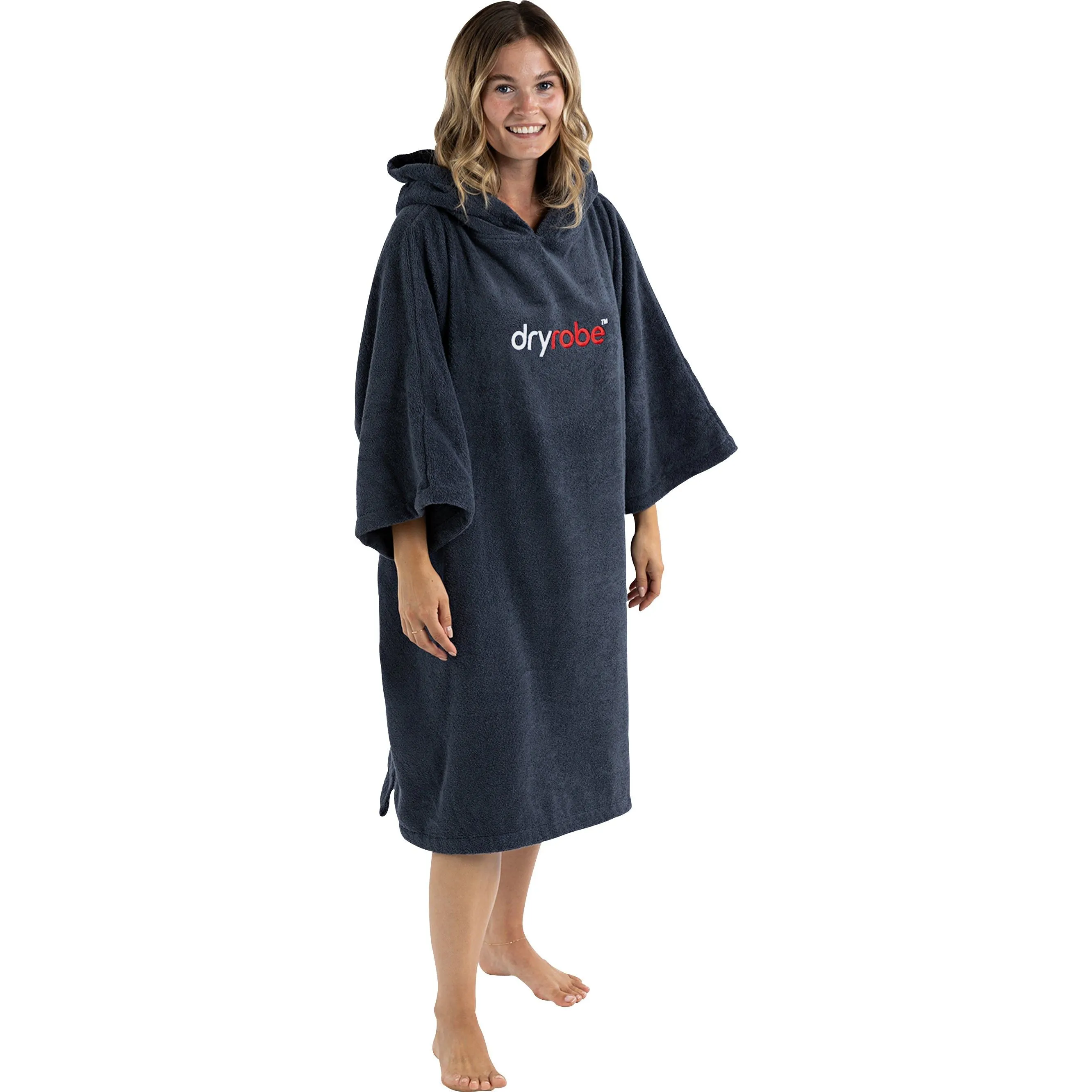 Non Binding Necklines Dryrobe Organic Towel Changing Robe - Navy