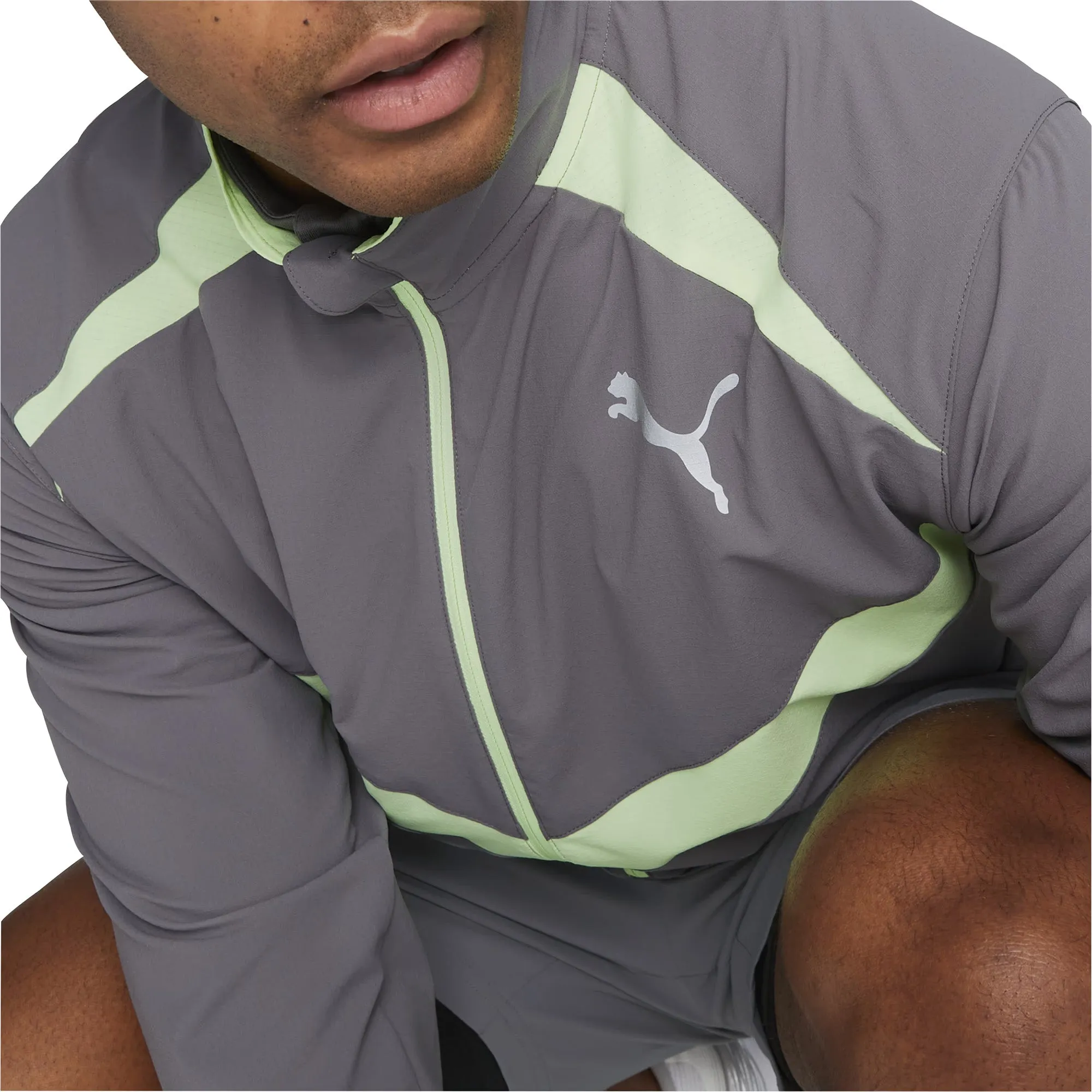 Soft Touch Interior Puma Ultraweave Mens Running Jacket - Grey