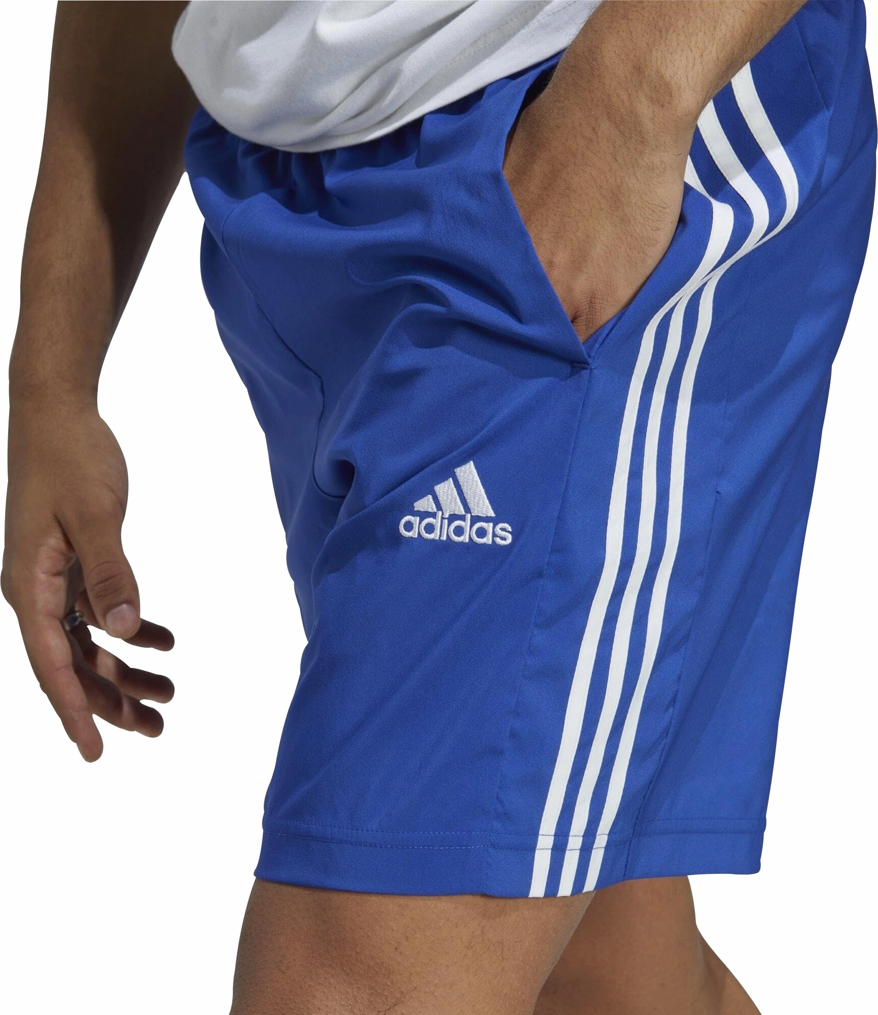 adidas AeroReady Essentials Chelsea 3 Stripes Mens Training Shorts - Blue Odor Lock Technology