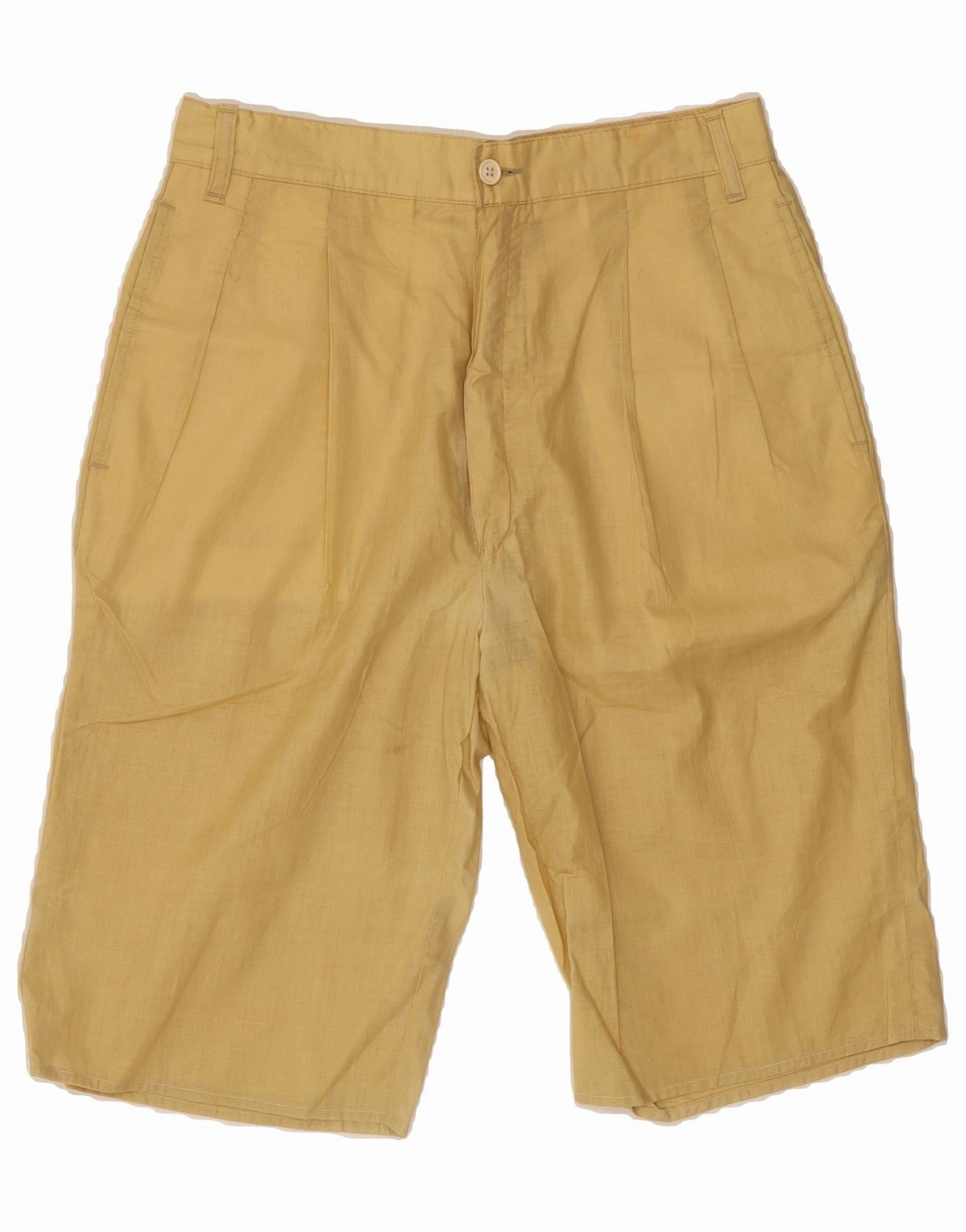 UV protection layer VINTAGE Mens Pegged Chino Shorts  W30 Medium Yellow Cotton